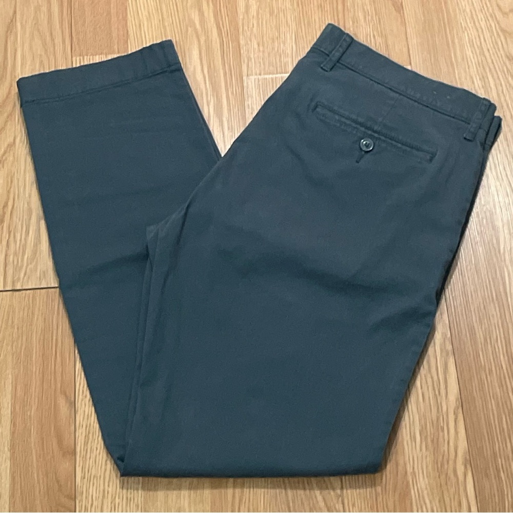 J.Crew Mens 35x32 (37x31) 484 Slim Chino Straight Fit Pants Dark Green